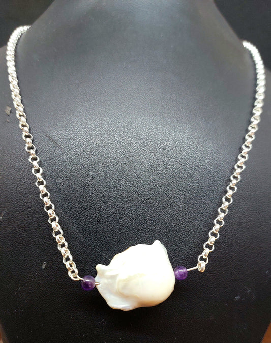 Single Baroque Pearl Necklace