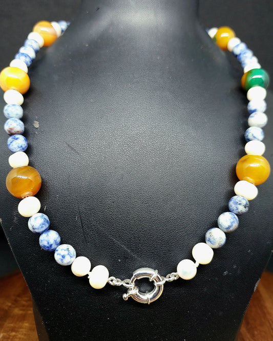 Pearl and Gemstone Necklace.