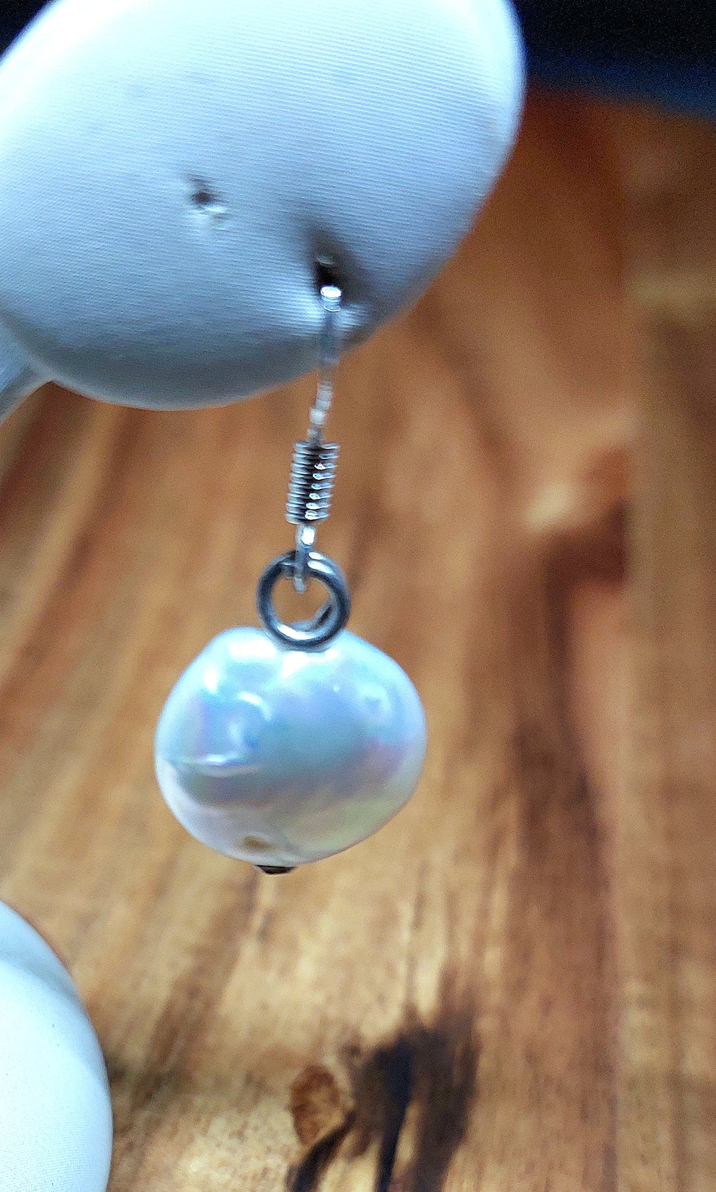 Sterling Silver Coin Pearl Earrings