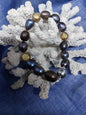 3 Black + 1 gold dyed pearl bracelet