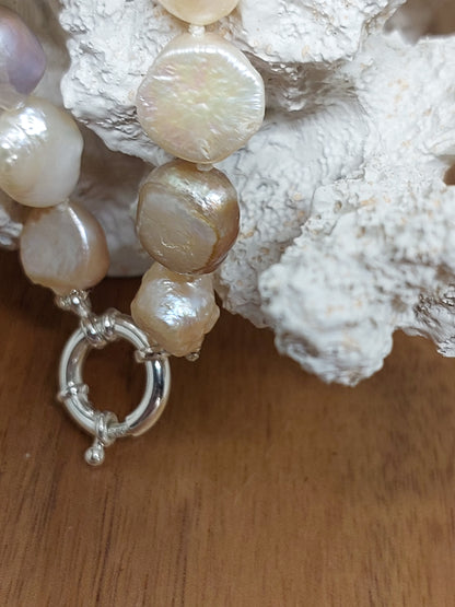 3 colours druzy pearls bracelet