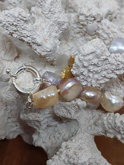 3 colour druzy pearl bracelet