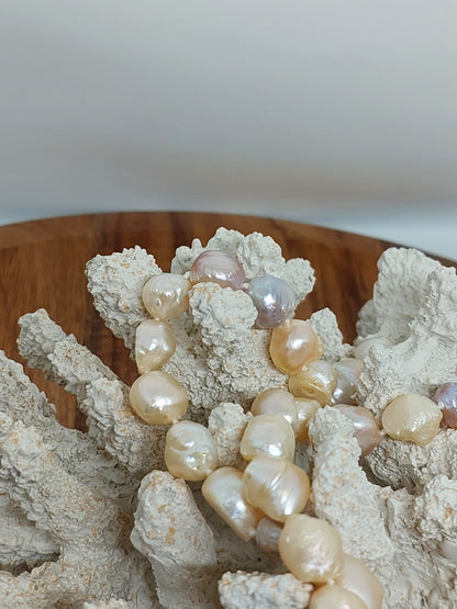 3 colour druzy pearl necklace