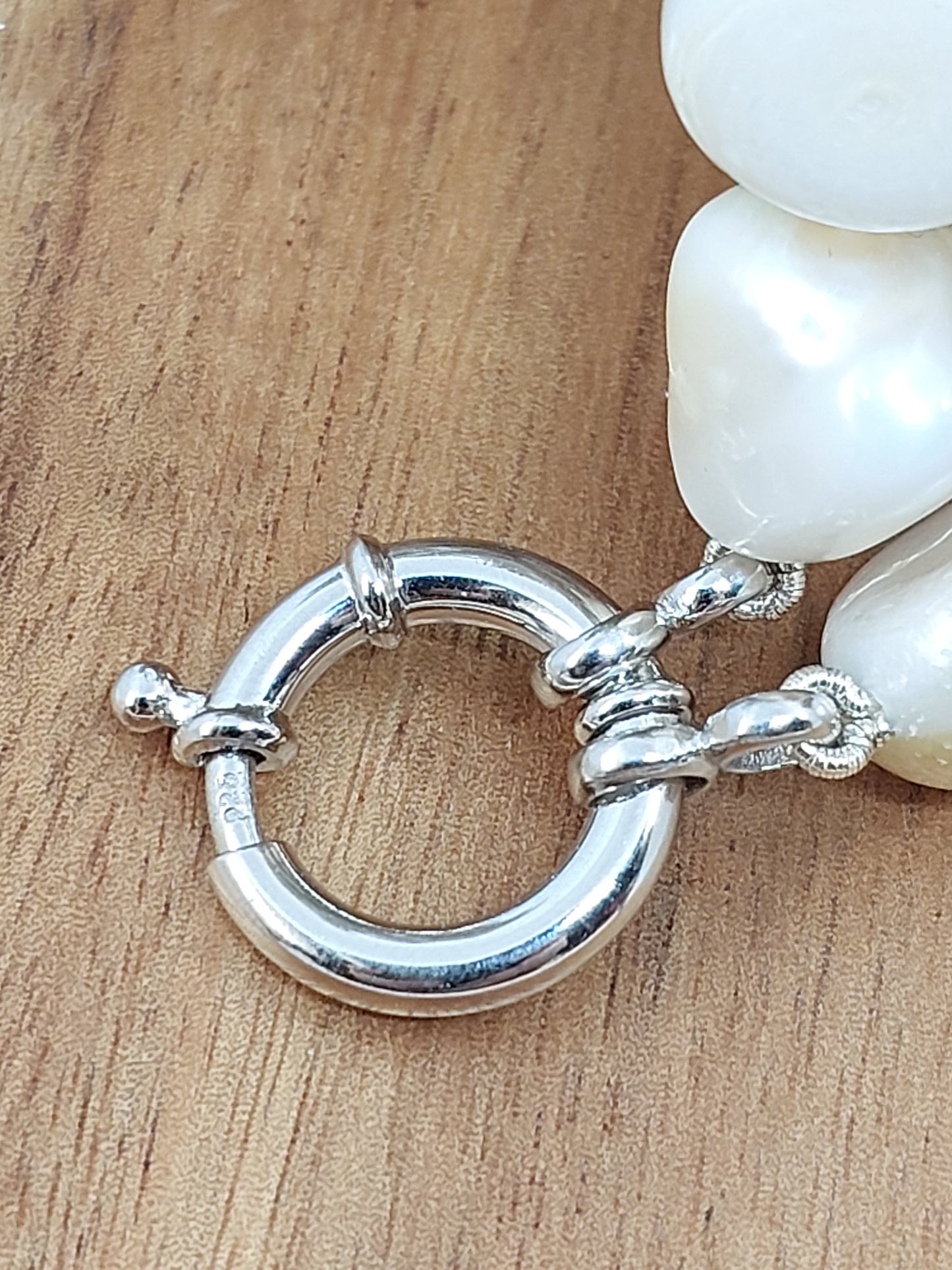 Natural Pearl Necklace with Sterling Silver Clasp